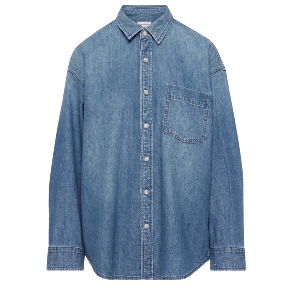 Denim Forum The 80's Comfy Denim Shirt Button Down Collar Shirt - Extra Small - Picture 14 of 16